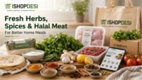 fresh herbs spices and halal meat
