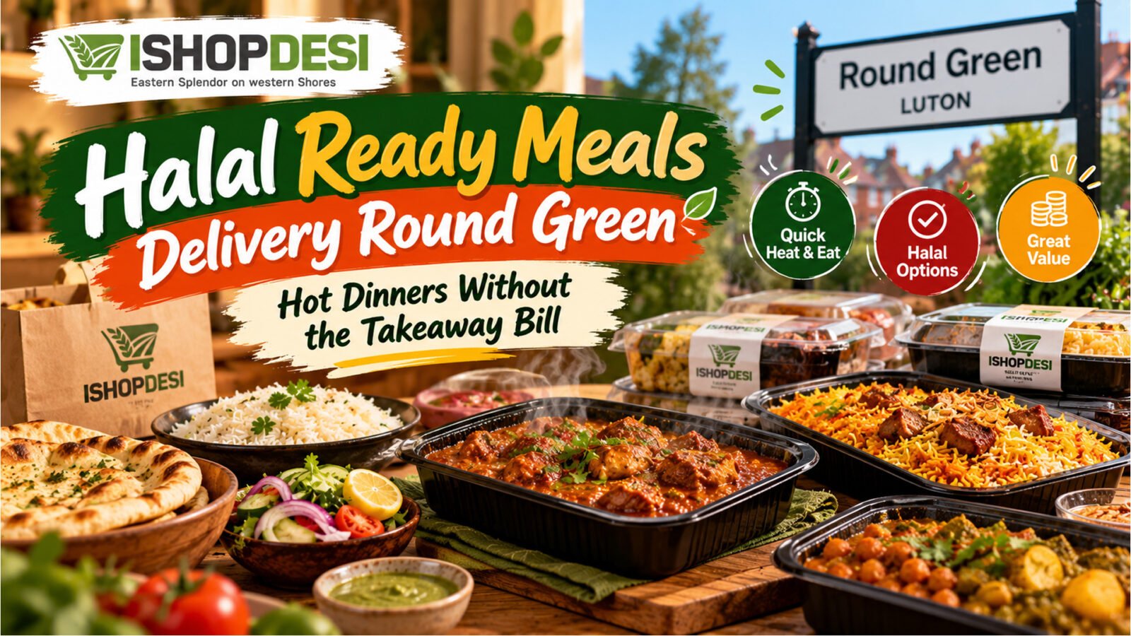 Halal Ready Meals Round Green